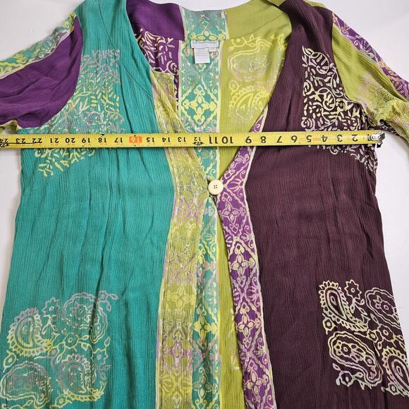 Soft Surroundings Cardigan 3x Shacket Button Batik Beach Boho Artsy Tunic - Picture 5 of 8